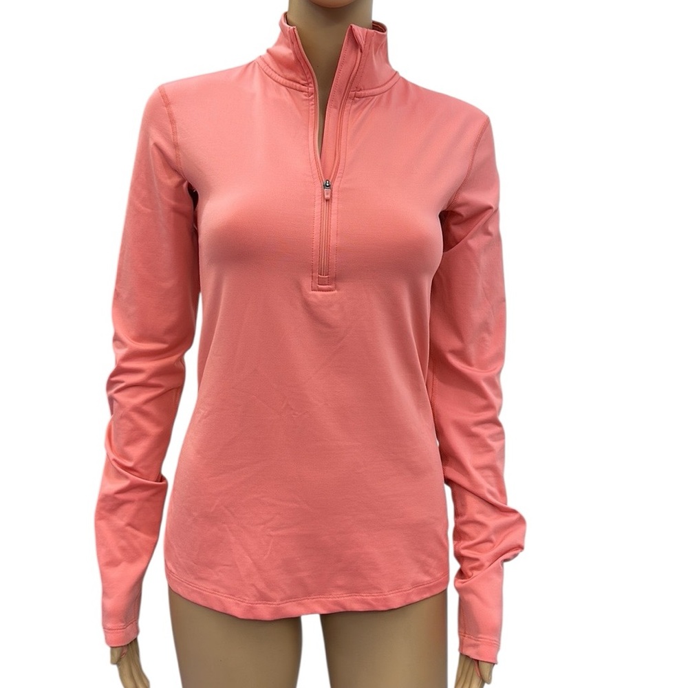 Nike Dri Fit Athletic Coral Half Zip Multi Textured Pull Over Jacket Womens S